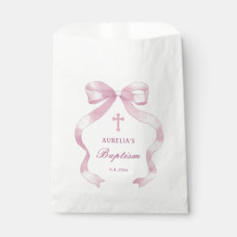 Sacolinha Batismo do Arco Rosa Elegante