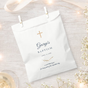 Sacolinha Batismo Dourado Cruzamento elegante Bolsas Favor