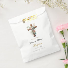 Sacolinha Batismo Floral Cruzado Elegante