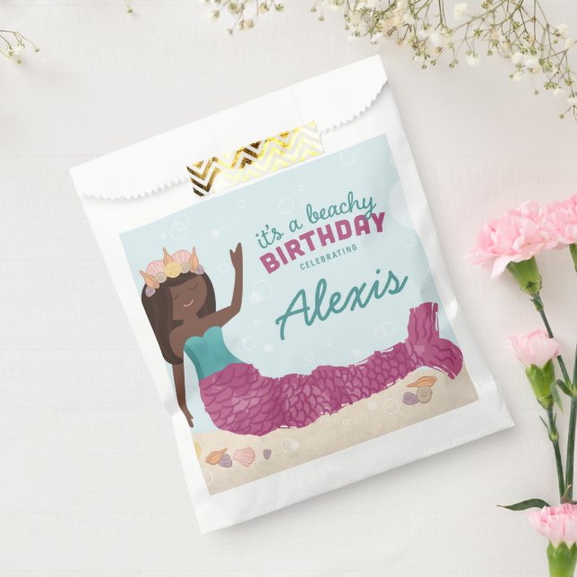 Sacolinha Beachy Birthday Sereid Favor Box Pink Teal (Selado)