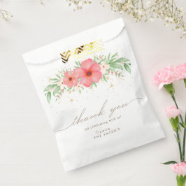 Sacolinha Beachy Boho Pink Ivory Greenery Floral Obrigado