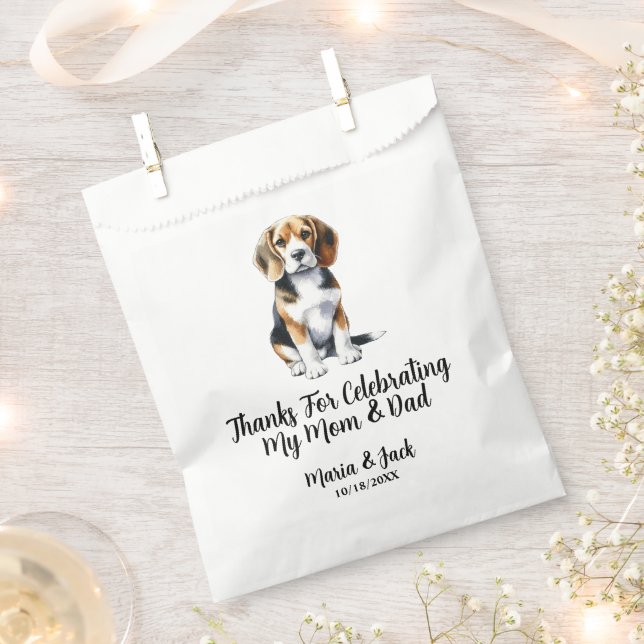 Sacolinha Beagle Personalizado Pet Wedding Cocktail (Cortado)