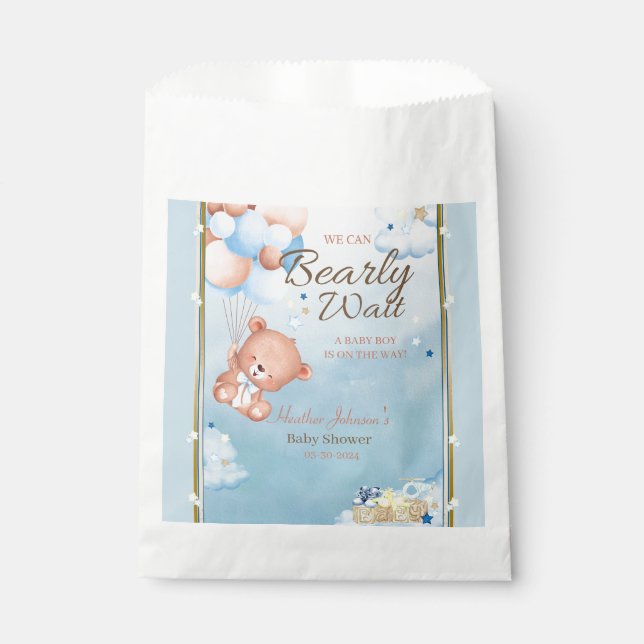 Sacolinha Bear Chá de fraldas Boy (Frente)