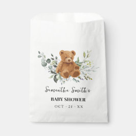 Sacolinha Bear Eucalyptus Greenery Chá de fraldas Favor Bag