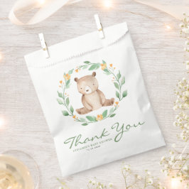 Sacolinha Bear Urso Verde Chá de fraldas Wreath Obrigado
