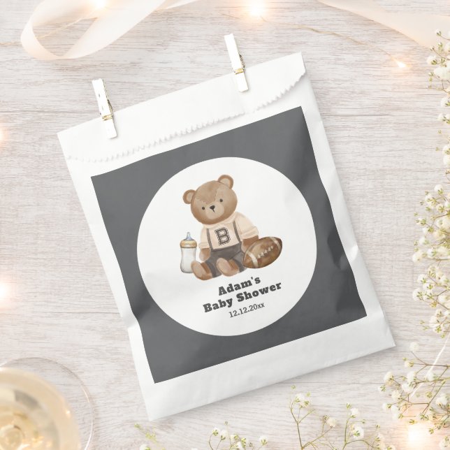 Sacolinha Bearly Wait Football Sport Boy Baby Shower  (Cortado)