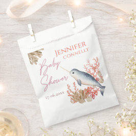 Sacolinha Bebê do oceano moderno Narwhal e conchas marítimas