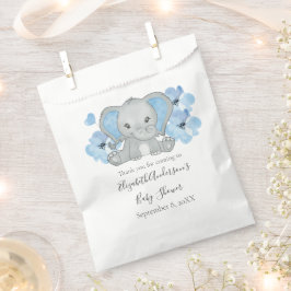 Sacolinha Bebê Elefante Menino Azul Flores Balão Chuvinha de