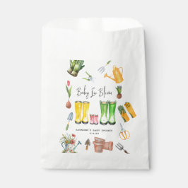 Sacolinha Bebê Em Chuva Rosa Sanguínea Bota Jardinagem