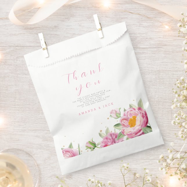 Sacolinha Bebê Floral Rosa com Chá de Sangue (Cortado)