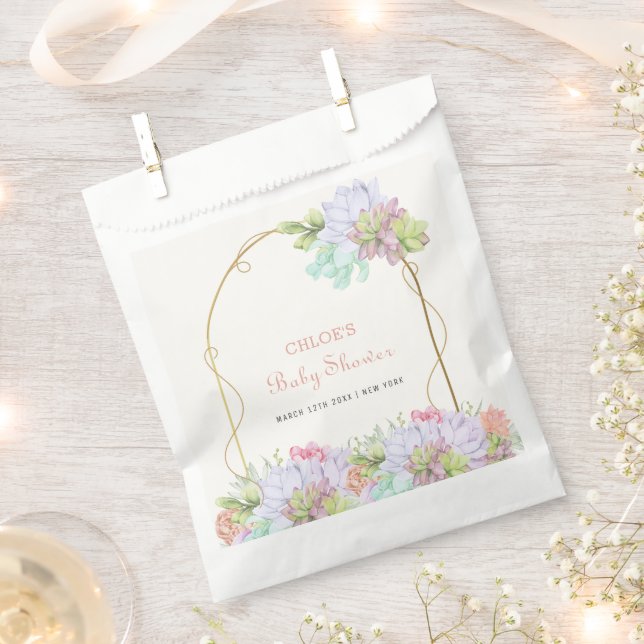 Sacolinha Bebê No Bloom Boho Arch Cactus Chá de fraldas (Cortado)