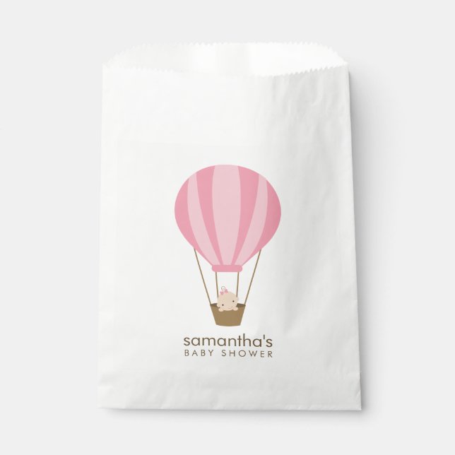 Sacolinha Bebê no Chá de fraldas do Balão Rosa (Frente)