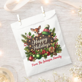 Sacolinha Bebê Rena e Guirlanda Feliz Natal