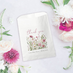 Sacolinha Bebê Rosa em Flor Floral Baby Shower de Flores Sil