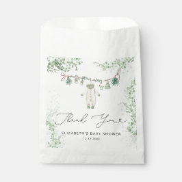 Sacolinha Bebê Roupas Boho Eucalyptus Chá de fraldas Obrigad