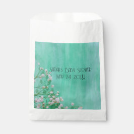 Sacolinha Bebês brancos e verdes em Chá de fraldas de sangue