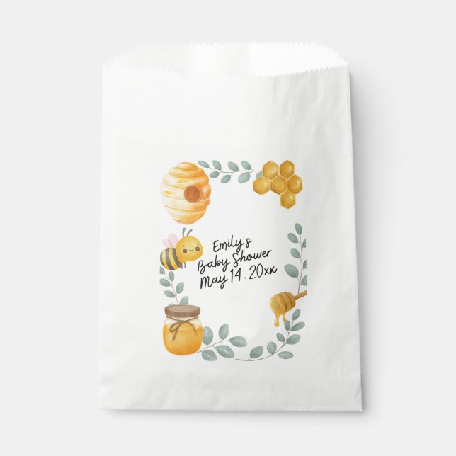 Sacolinha Bee Baby Shower Favor Bag (Frente)