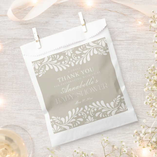 Sacolinha Beige Talavera Azulejo Fiesta Chá de fraldas Desse (Cortado)