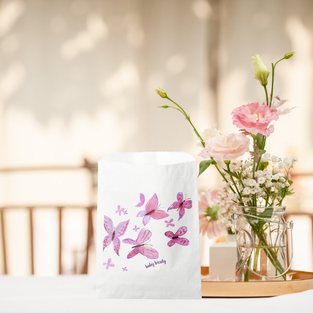 Sacolinha Beijos borboletas e desejos de bebês | Borboleta R (Criador carregado)