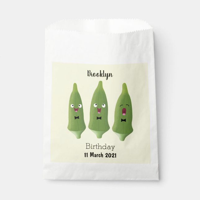 Sacolinha Bela caricatura de okra (Frente)