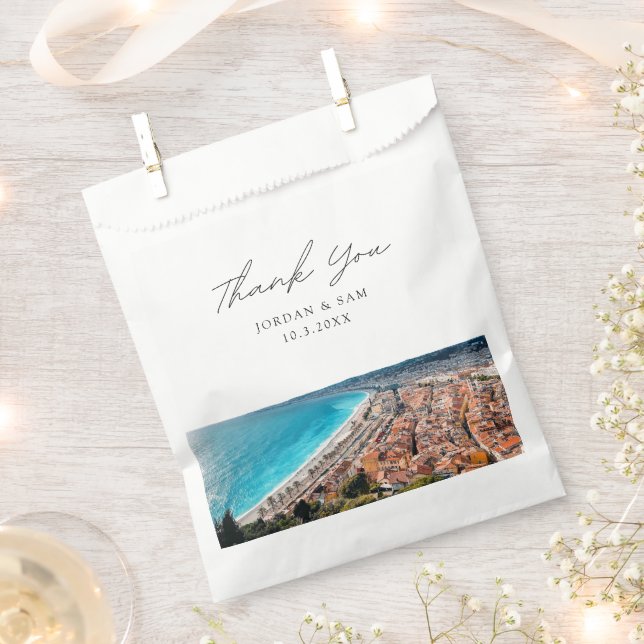 Sacolinha Belo Casamento França Foto Favorável Obrigado (Cortado)