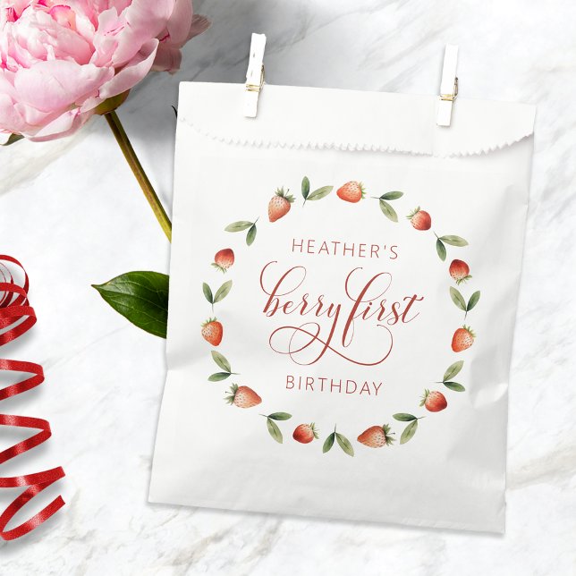 Sacolinha Berry Primeiro (Berry First Favor Bag by Painted Paperie
)