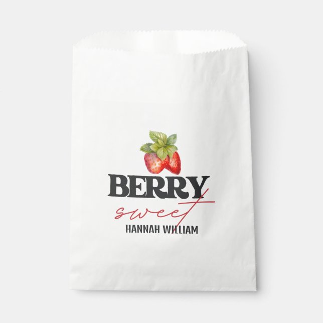 Sacolinha Berry Sweet Strawberry Chá de fraldas (Frente)