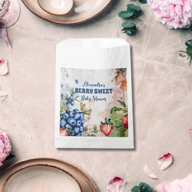 Sacolinha Berry Sweet Wild Berries & Flowers Chá de fraldas (Criador carregado)