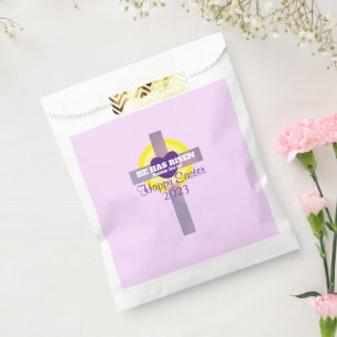 Sacolinha Bíblia Cruzada felz pascoa Verso Ano Personalizado