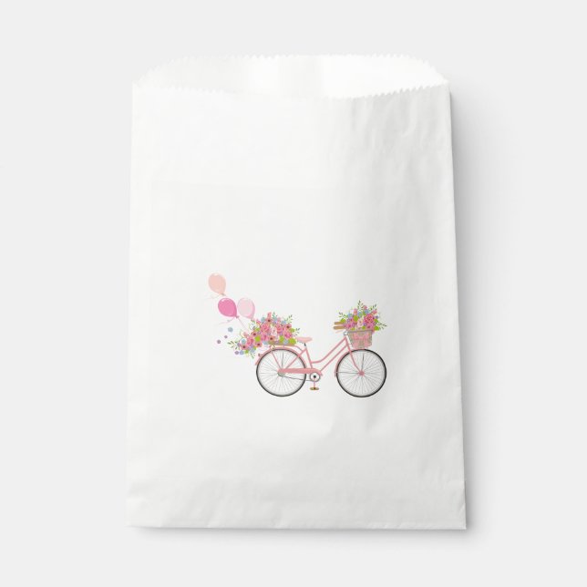 Sacolinha Bicicleta Rosa Whimsical (Frente)