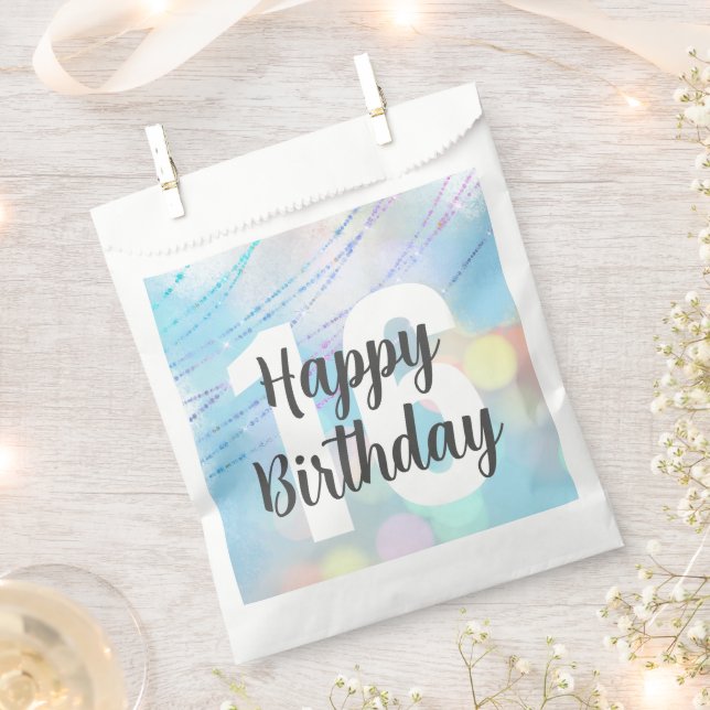 Sacolinha Big Number Bokeh Birthday Favorece Bolsas (Cortado)