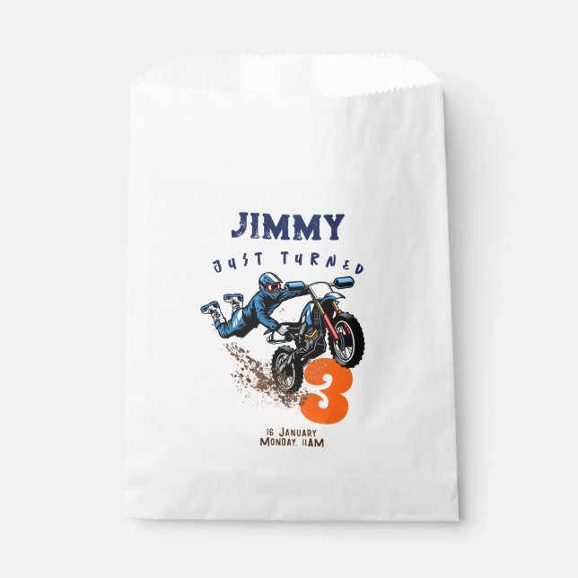 Sacolinha Biker Kid Dirt Stunt Bike Aniversário (Frente)