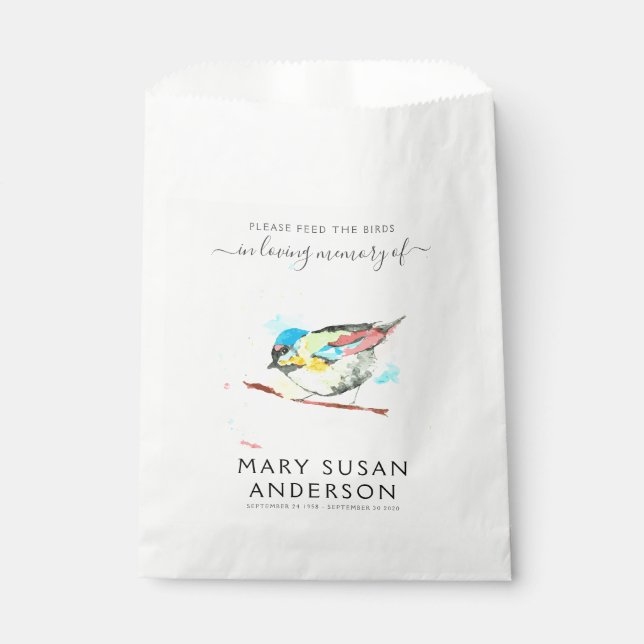 Sacolinha Bird Seed Packet Memorial Funeral Favor Bag (Frente)