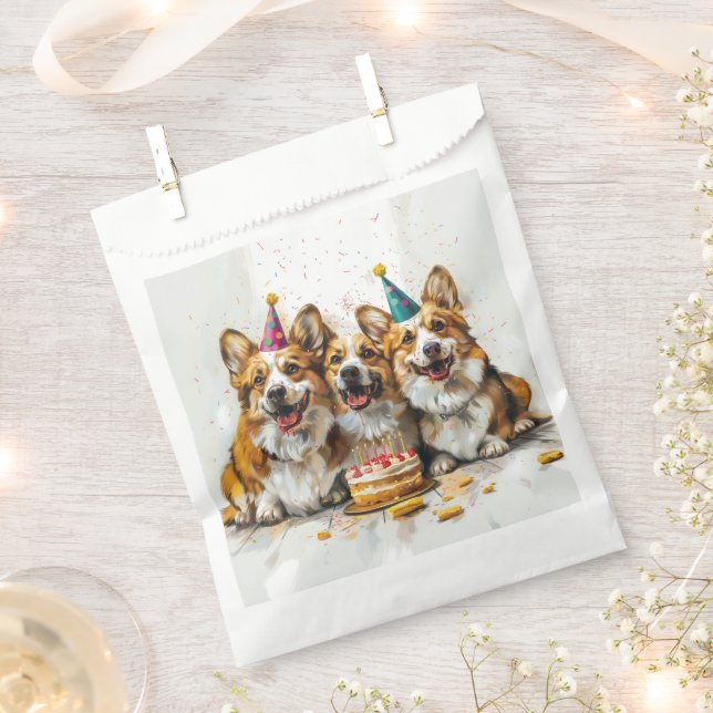 Sacolinha Birthday Pembroke Welsh Corgi Cães (Cortado)