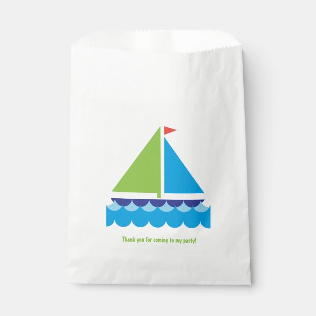 Sacolinha Birthday Tret Bag Sail Boat (Frente)