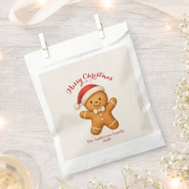Sacolinha Biscoito de Natal Fofo com Chapéu de Papai Noel -