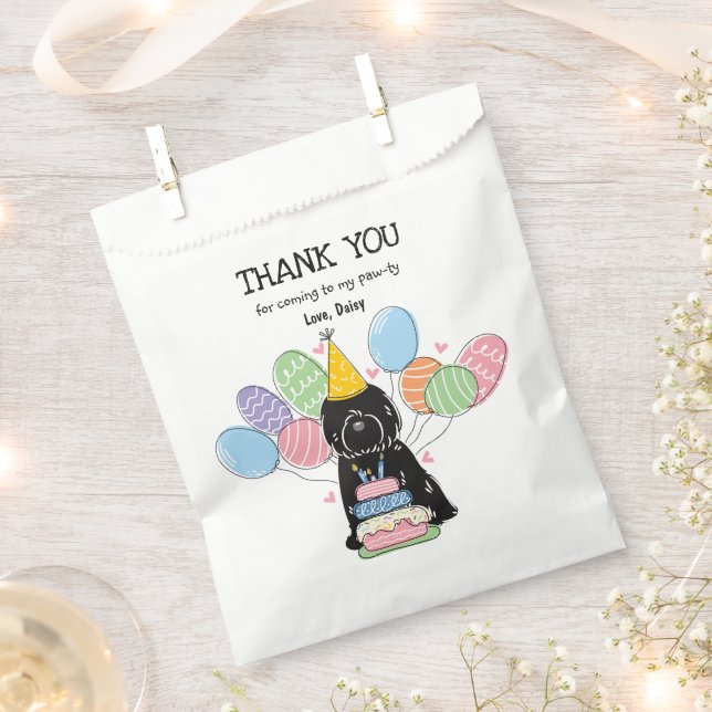 Sacolinha Black Tibetan Terrier Birthday Obrigado Por Bag (Cortado)