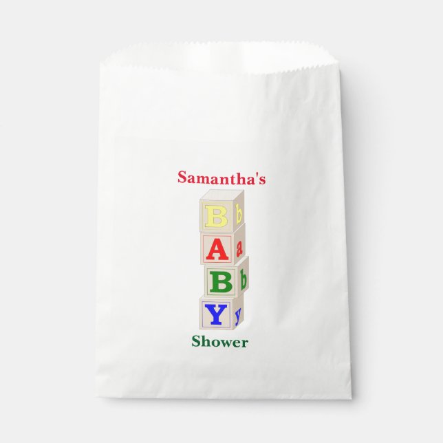 Sacolinha Blocos de Bebê Chá de fraldas Favor Bag (Frente)
