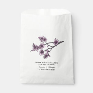 Sacolinha Blossomas de Cereja Simples Roxos Favorecem Bolsas