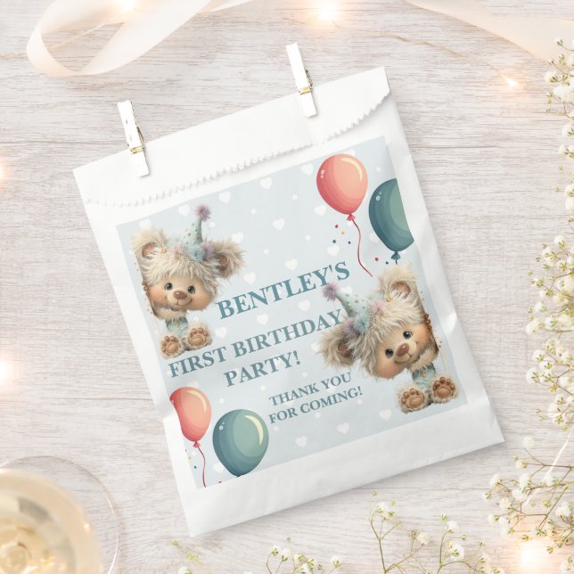 Sacolinha Blue Balloon Hedgehogs Celebration (Cortado)