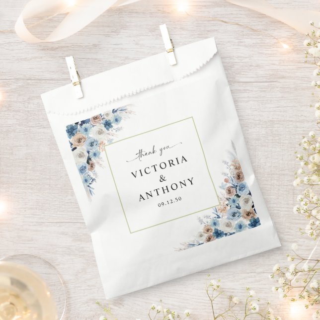 Sacolinha Blue Boho Floral Favor Bag (Cortado)