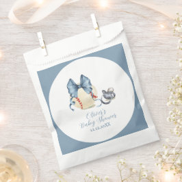 Sacolinha Blue Bow Pacifier Baseball Sport Baby Shower 