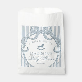 Sacolinha Blue Coquette Bow Rocking Hors Baby Shower Dessert