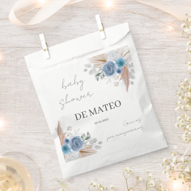 Sacolinha Blue Floral - Chá de fraldas espanhol (Cortado)