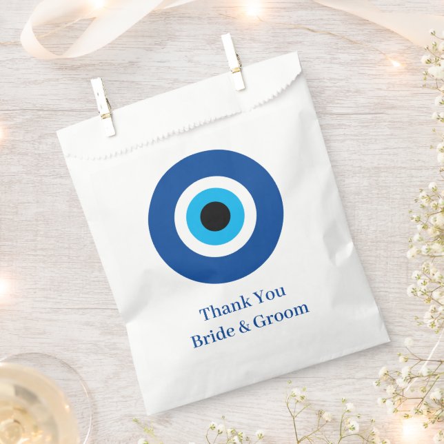 Sacolinha Blue Mati Mau Olho Casamento personalizado Favor B (Cortado)