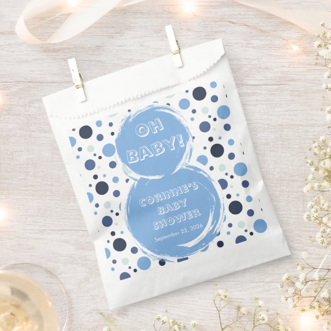 Sacolinha Blue polka dot baby shower (Cortado)
