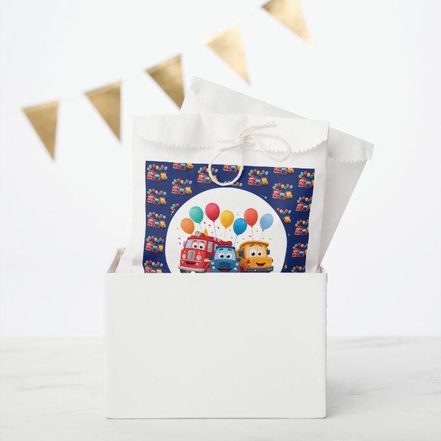 Sacolinha Blue Striped Truck Birthday Theme (Festa)