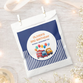 Sacolinha Blue Striped Truck Birthday Theme