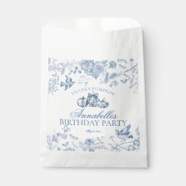 Sacolinha Blue Toile Pumpkin Fall Birthday Party Dessert