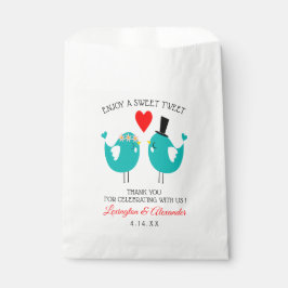 Sacolinha Blue Wedding Birds Sweet Treats